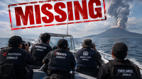 Journalists missing The illustration Journalists Missing in Sunda Strait While on a Mission Covering Mount Anak Krakatau Eruption. Illustrated by AI